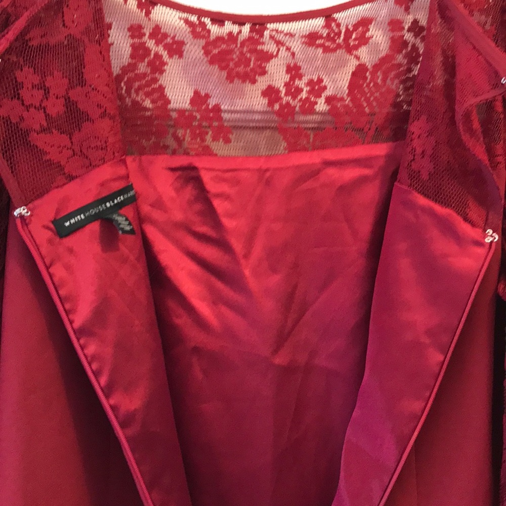 WHBM lace long sleeve shift wine burgundy bell red - Picture 5 of 8